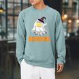 Booooks Funny Halloween Cute Ghost Book Reading Raglan Sleeve Sweatshirt Cardinal