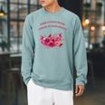 Born To Read Books Forced To Read Emails Floral Raglan Sleeve Sweatshirt Cardinal