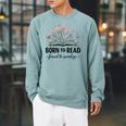 Born To Read Forced To Socialize For Book Lovers Raglan Sleeve Sweatshirt Cardinal