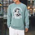 Born To Read Forced To Work Bookworm Librarian Retro Bookish Raglan Sleeve Sweatshirt Cardinal