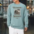 Bronte Novel Wuthering Heights Moorland Gothic Book Cover Raglan Sleeve Sweatshirt Cardinal Bronte Novel Wuthering Heights Moorland Gothic Book Cover Raglan Sleeve Sweatshirt Cardinal