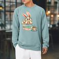 Bunny With Books And Coffee Reading Booknerd Bookish Easter Raglan Sleeve Sweatshirt Cardinal Bunny With Books And Coffee Reading Booknerd Bookish Easter Raglan Sleeve Sweatshirt Cardinal
