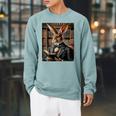 Bunny Reading Book Rabbit Bow Tie Happy Easter Boys Girl Kid Raglan Sleeve Sweatshirt Cardinal