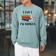 I Can't I'm Booked Book Lover Reading Club Librarianfunny Raglan Sleeve Sweatshirt Cardinal I Can't I'm Booked Book Lover Reading Club Librarianfunny Raglan Sleeve Sweatshirt Cardinal