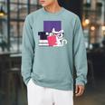 Cat Book Reading Raglan Sleeve Sweatshirt Cardinal