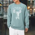 Cat I Lift So I Can Carry More Books Bookworm Gym Raglan Sleeve Sweatshirt Cardinal