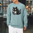 Cat Reading a Book Nerd Kitty Bookworm Raglan Sleeve Sweatshirt Cardinal Cat Reading a Book Nerd Kitty Bookworm Raglan Sleeve Sweatshirt Cardinal
