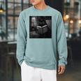 Cat Reading Book Retro Cat Photo Humor Raglan Sleeve Sweatshirt Cardinal