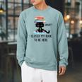 Cat What ShirtCat & Books ShirtI Closed My Book To Be Here Raglan Sleeve Sweatshirt Cardinal
