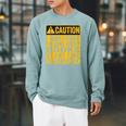 Caution I May Start Talking About Books Raglan Sleeve Sweatshirt Cardinal