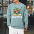 Chapter 11th Birthday Bookworm 11 Years Old For Book Loves Raglan Sleeve Sweatshirt Cardinal