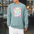 Chapter 3 Years Old 3rd Birthday Book Lover Coquette Bow Raglan Sleeve Sweatshirt Cardinal