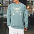 Chihuahua Reading Book Sunglasses Vintage Graphic Raglan Sleeve Sweatshirt Cardinal