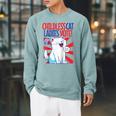 Childless Cat Ladies Vote Kamala Harris Cute Comic Book Cat Raglan Baseball Tee Raglan Sleeve Sweatshirt Cardinal