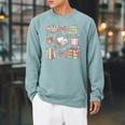 Christmas Book Lover Reading Reader Men Women Kids Xmas Raglan Sleeve Sweatshirt Cardinal