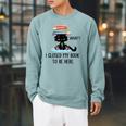 I Closed My Book To Be Here Cat What Cat Books Lovers Raglan Sleeve Sweatshirt Cardinal