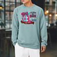 I Closed My Book To Be Here Fall Pumpkin Raglan Sleeve Sweatshirt Cardinal