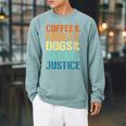 Coffee Books Dogs Social Justice Tee Raglan Sleeve Sweatshirt Cardinal