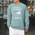 Coffee Cats And Books Ironic Kitty Literature Raglan Sleeve Sweatshirt Cardinal Coffee Cats And Books Ironic Kitty Literature Raglan Sleeve Sweatshirt Cardinal