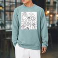 Coloring Book Hamlet Ghost Yorick Castle Shakespeare Play Raglan Sleeve Sweatshirt Cardinal