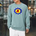 Comic Book Style Monogram Initial Letter A Superhero Raglan Sleeve Sweatshirt Cardinal Comic Book Style Monogram Initial Letter A Superhero Raglan Sleeve Sweatshirt Cardinal