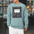 Composition Book Notebook School Class Premium Tri-Blend T-Shirt Raglan Sleeve Sweatshirt Cardinal