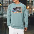 All The Cool Kids Are Reading Book Nerd School Graduation Raglan Sleeve Sweatshirt Cardinal