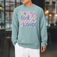 Coquette Bow Book Reading Book Lover Bookish Readers Book Raglan Sleeve Sweatshirt Cardinal