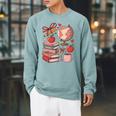 Coquette Teacher School Supplies Bows Books Globe Apple Cute Raglan Sleeve Sweatshirt Cardinal Coquette Teacher School Supplies Bows Books Globe Apple Cute Raglan Sleeve Sweatshirt Cardinal
