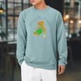 Corduroy Where's My Button Teddy Bear Retro Children's Book Raglan Sleeve Sweatshirt Cardinal
