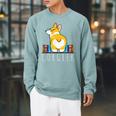 Corgi Corgeek Book Nerd Geek Dog Shirt T-Shirt Raglan Sleeve Sweatshirt Cardinal