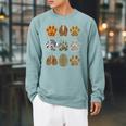 Cute Animal Kids Toddler Boys Animal Book Lover Teacher Raglan Sleeve Sweatshirt Cardinal