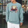 Cute Book Super Hero Reading Superhero Raglan Sleeve Sweatshirt Cardinal