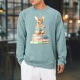 Cute Bunny Reading Book Back To School Easter Raglan Sleeve Sweatshirt Cardinal Cute Bunny Reading Book Back To School Easter Raglan Sleeve Sweatshirt Cardinal
