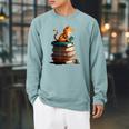 Cute Cat Lovers Book Lovers For Women And Men Raglan Sleeve Sweatshirt Cardinal