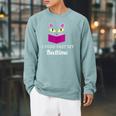 Cute Cat Reading Book Lover Graphic Raglan Sleeve Sweatshirt Cardinal