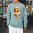 Cute Chick Reading Book Bandana Premium Tri-Blend Raglan Sleeve Sweatshirt Cardinal