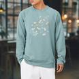 Cute Dandelion Books And School Tools Flower Raglan Sleeve Sweatshirt Cardinal
