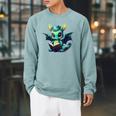 Cute Dragon With Book Raglan Sleeve Sweatshirt Cardinal