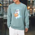 Cute Ghost Book Reading Halloween Teacher Top Men Women Kids Raglan Sleeve Sweatshirt Cardinal