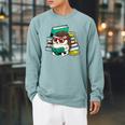 Cute Hedgehog Reading A Book Nerd Readers Raglan Sleeve Sweatshirt Cardinal Cute Hedgehog Reading A Book Nerd Readers Raglan Sleeve Sweatshirt Cardinal