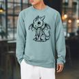 Cute Kawaii Dragon Coloring Book Art Color In Raglan Sleeve Sweatshirt Cardinal