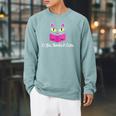 Cute Kitty Face Coffee Books & Cats Raglan Sleeve Sweatshirt Cardinal