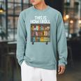 Cute Library Art For Men Women Book Reader School Librarian Raglan Sleeve Sweatshirt Cardinal
