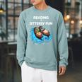 Cute Otter Reading Book Two Otter Reading Is Otterly Fun Raglan Sleeve Sweatshirt Cardinal Cute Otter Reading Book Two Otter Reading Is Otterly Fun Raglan Sleeve Sweatshirt Cardinal