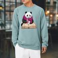 Cute Panda With Book And Hot Cocoa Reading Raglan Sleeve Sweatshirt Cardinal Cute Panda With Book And Hot Cocoa Reading Raglan Sleeve Sweatshirt Cardinal