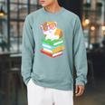 Cute Rodent Pet Bookworms Books And Guinea Pig Raglan Sleeve Sweatshirt Cardinal