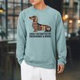 Dachshund Dog Dachshund Decor Books Nerds Dachshund Raglan Sleeve Sweatshirt Cardinal