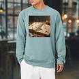 Dark Academia Vintage Book And Floating Letters Graphic Raglan Sleeve Sweatshirt Cardinal