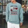 Dark Romance Merch Women STFUATTDLAGG Spicy Book Lover Raglan Sleeve Sweatshirt Cardinal